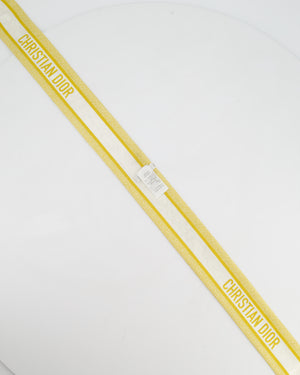 Christian Dior Silk Twilly in Cream & Yellow with Logo Detail