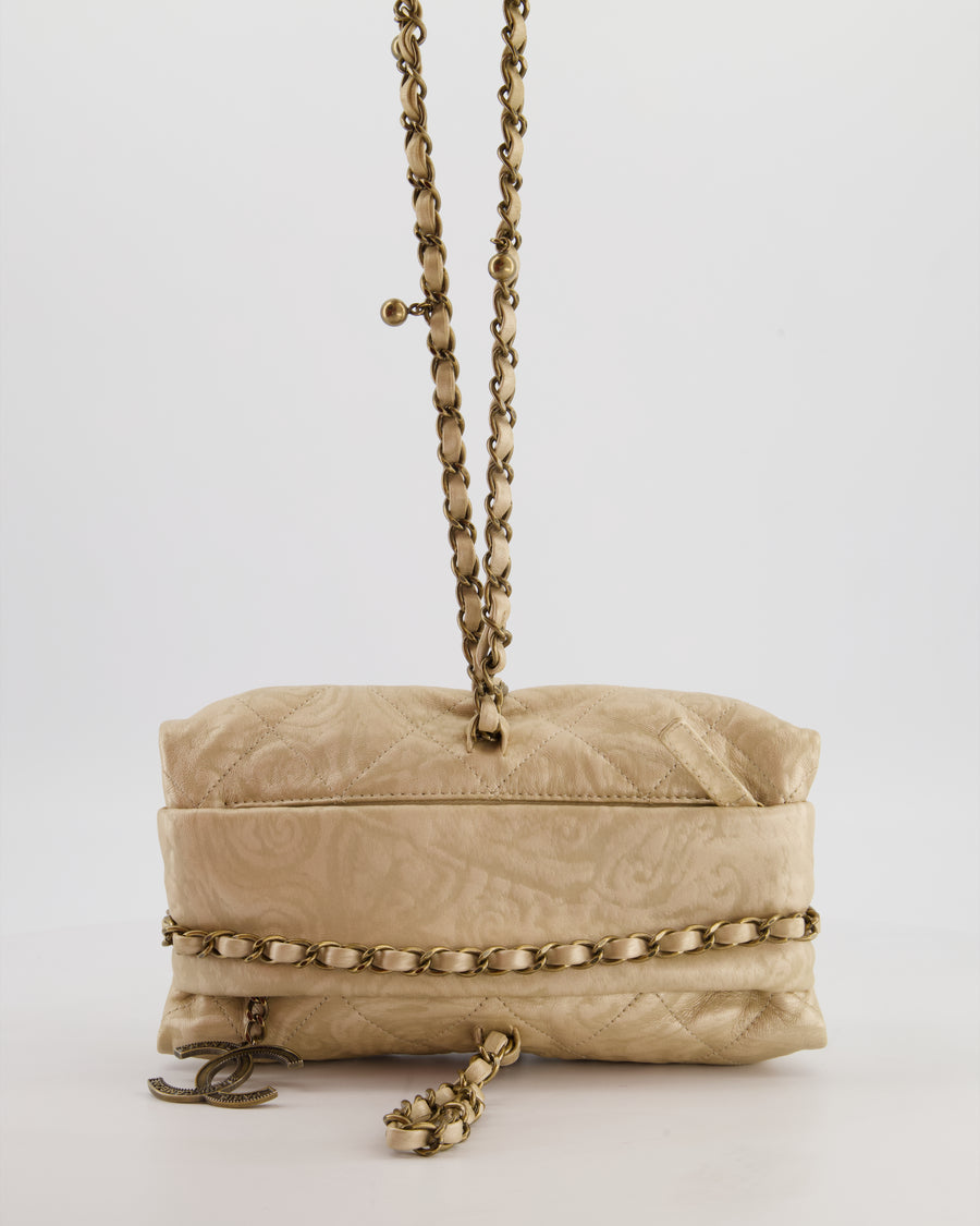 Chanel 12/A Paris-Bombay Gold Baluchon Clutch Bag with Aged Gold Hardware