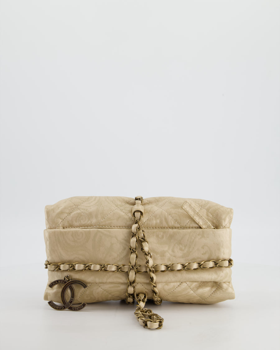 Chanel 12/A Paris-Bombay Gold Baluchon Clutch Bag with Aged Gold Hardware