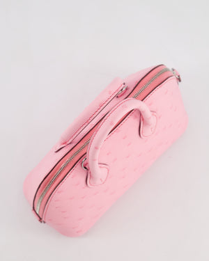 *HOT* Hermès Mini Bolide Bag in Rose Bubblegum Ostrich Leather with Palladium Hardware