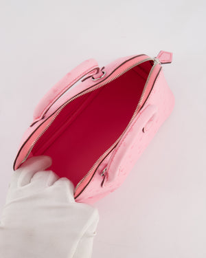 *HOT* Hermès Mini Bolide Bag in Rose Bubblegum Ostrich Leather with Palladium Hardware