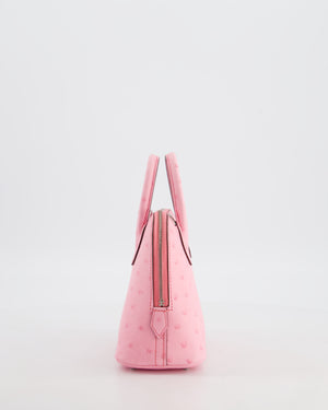*HOT* Hermès Mini Bolide Bag in Rose Bubblegum Ostrich Leather with Palladium Hardware