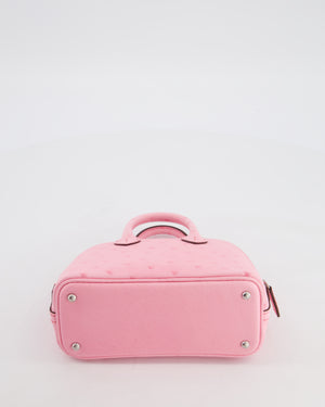 *HOT* Hermès Mini Bolide Bag in Rose Bubblegum Ostrich Leather with Palladium Hardware