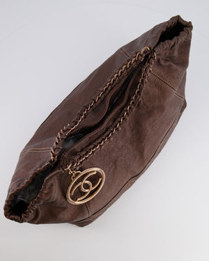 Chanel Vintage Bronze Calfskin Quilted Coco Cabas Tote Bag with Rose Gold CC Logo