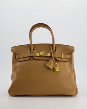 Hermès Birkin 30 Retourne Bag in Naturel Swift Leather with Gold Hardware