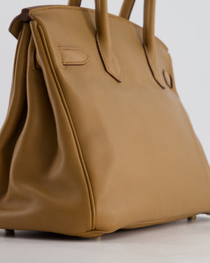 Hermès Birkin 30 Retourne Bag in Naturel Swift Leather with Gold Hardware