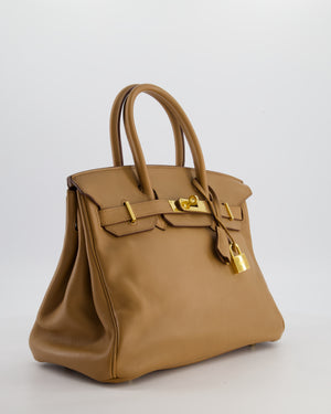 Hermès Birkin 30 Retourne Bag in Naturel Swift Leather with Gold Hardware
