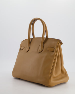 Hermès Birkin 30 Retourne Bag in Naturel Swift Leather with Gold Hardware
