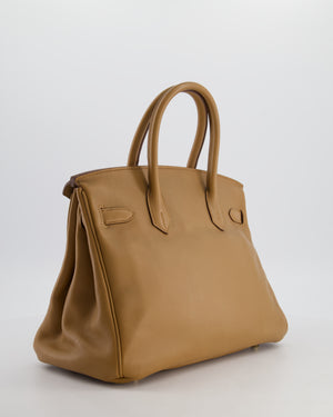 Hermès Birkin 30 Retourne Bag in Naturel Swift Leather with Gold Hardware