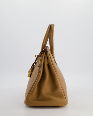 Hermès Birkin 30 Retourne Bag in Naturel Swift Leather with Gold Hardware
