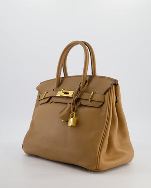 Hermès Birkin 30 Retourne Bag in Naturel Swift Leather with Gold Hardware