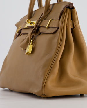 Hermès Birkin 30 Retourne Bag in Naturel Swift Leather with Gold Hardware