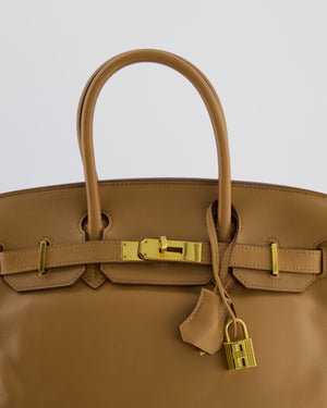 Hermès Birkin 30 Retourne Bag in Naturel Swift Leather with Gold Hardware