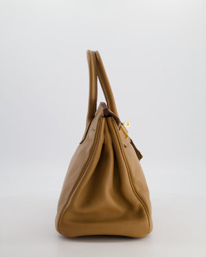 Hermès Birkin 30 Retourne Bag in Naturel Swift Leather with Gold Hardware