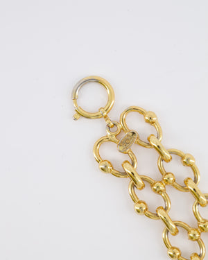 Chanel Vintage 2003 Gold Chain Link Bracelet with Round CC Logo Medallion