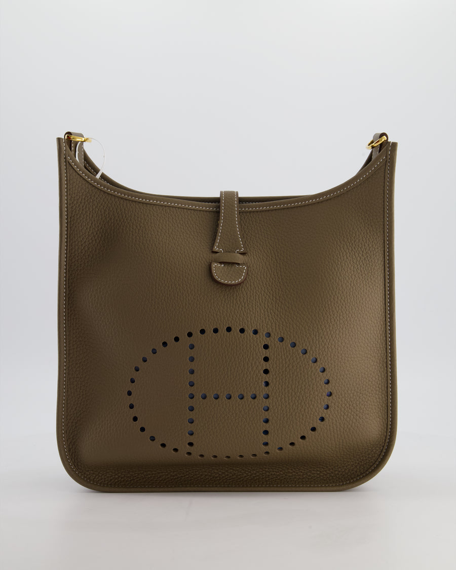 Hermès Evelyne III 29 Bag in Etoupe Taurillon Clemence Leather with Gold Hardware