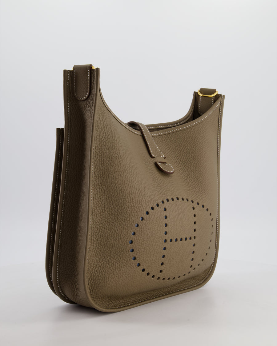 Hermès Evelyne III 29 Bag in Etoupe Taurillon Clemence Leather with Gold Hardware