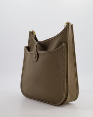 Hermès Evelyne III 29 Bag in Etoupe Taurillon Clemence Leather with Gold Hardware