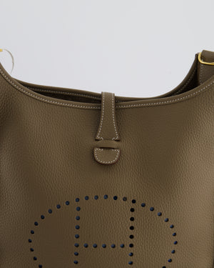 Hermès Evelyne III 29 Bag in Etoupe Taurillon Clemence Leather with Gold Hardware