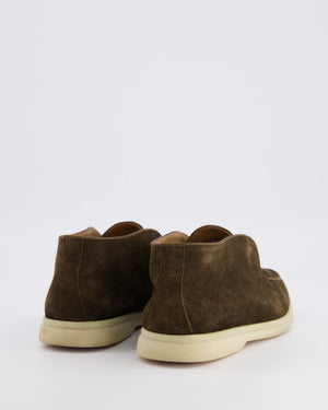 Loro Piana Brown Suede Open Walk Ankle Boots Size EU 36