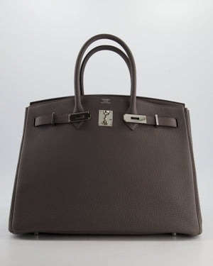 Hermès Birkin 35 Retourne Bag in Gris Etain Togo Leather with Palladium Hardware