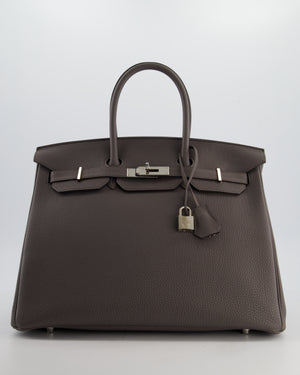 Hermès Birkin 35 Retourne Bag in Gris Etain Togo Leather with Palladium Hardware