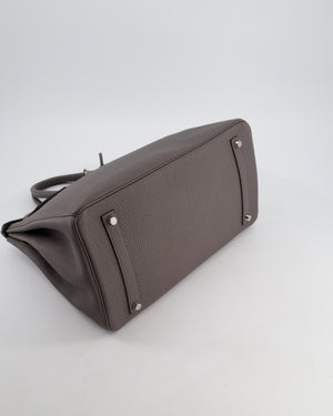 Hermès Birkin 35 Retourne Bag in Gris Etain Togo Leather with Palladium Hardware