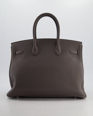 Hermès Birkin 35 Retourne Bag in Gris Etain Togo Leather with Palladium Hardware