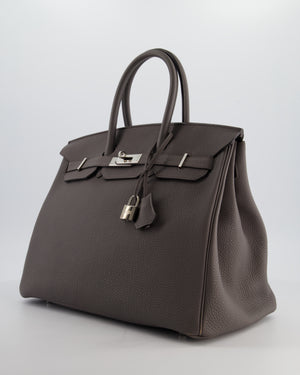 Hermès Birkin 35 Retourne Bag in Gris Etain Togo Leather with Palladium Hardware