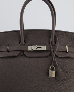 Hermès Birkin 35 Retourne Bag in Gris Etain Togo Leather with Palladium Hardware