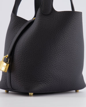 Hermès Picotin Lock 18 Bag in Caban Clemence Leather with Gold Hardware