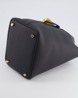 Hermès Picotin Lock 18 Bag in Caban Clemence Leather with Gold Hardware