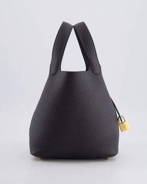 Hermès Picotin Lock 18 Bag in Caban Clemence Leather with Gold Hardware