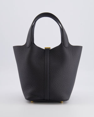 Hermès Picotin Lock 18 Bag in Caban Clemence Leather with Gold Hardware