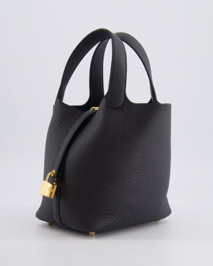 Hermès Picotin Lock 18 Bag in Caban Clemence Leather with Gold Hardware