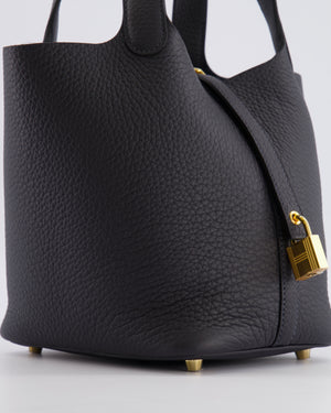 Hermès Picotin Lock 18 Bag in Caban Clemence Leather with Gold Hardware