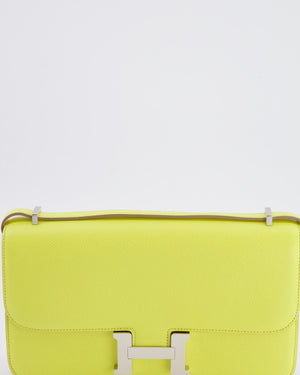 Hermès Constance Elan Bag in Jaune Soufre Epsom Leather with Palladium Hardware