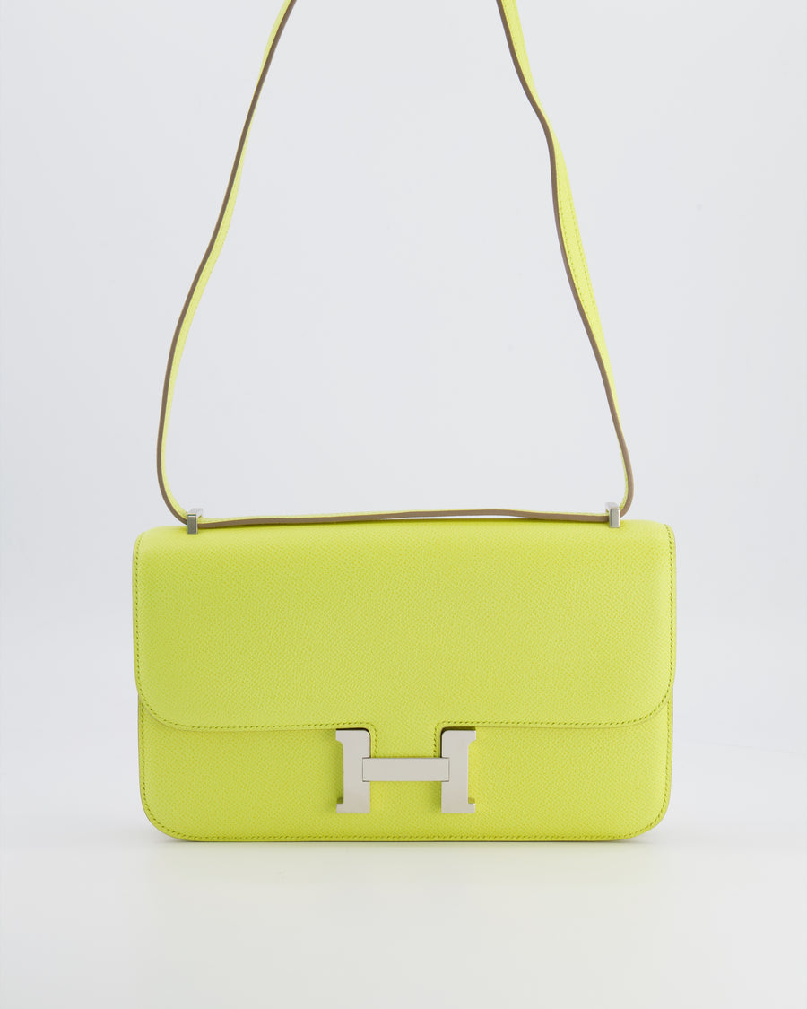 Hermès Constance Elan Bag in Jaune Soufre Epsom Leather with Palladium Hardware