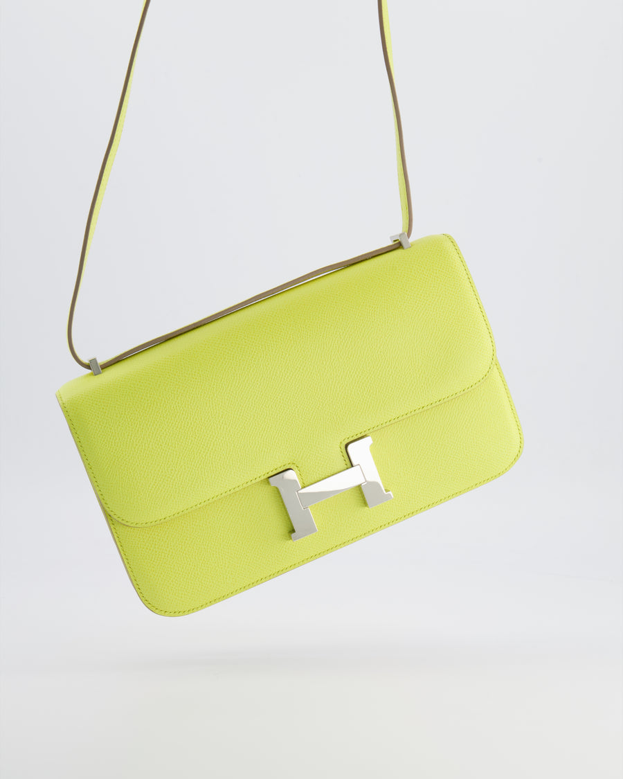 Hermès Constance Elan Bag in Jaune Soufre Epsom Leather with Palladium Hardware