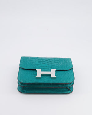 Hermès Constance III 18 Bag in Matte Alligator Mississippiensis Bleu Paon with Palladium Hardware