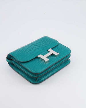 Hermès Constance III 18 Bag in Matte Alligator Mississippiensis Bleu Paon with Palladium Hardware