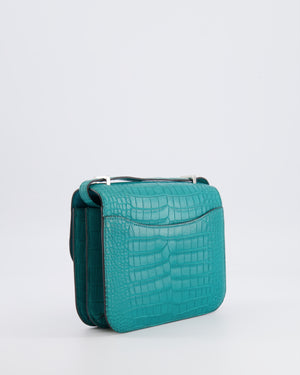 Hermès Constance III 18 Bag in Matte Alligator Mississippiensis Bleu Paon with Palladium Hardware