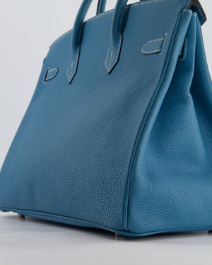 Hermès Birkin 35 Bag in Blue Jean Togo Leather with Palladium Hardware