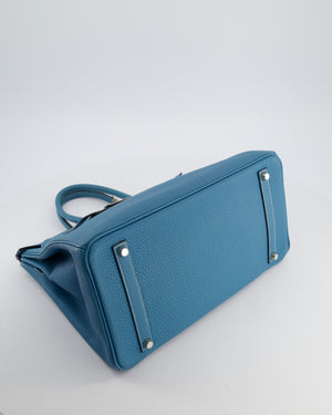 Hermès Birkin 35 Bag in Blue Jean Togo Leather with Palladium Hardware