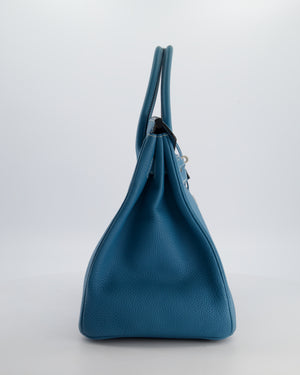 Hermès Birkin 35 Bag in Blue Jean Togo Leather with Palladium Hardware