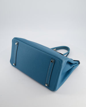 Hermès Birkin 35 Bag in Blue Jean Togo Leather with Palladium Hardware