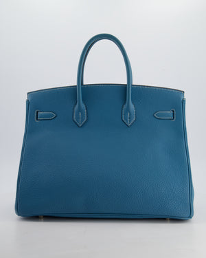 Hermès Birkin 35 Bag in Blue Jean Togo Leather with Palladium Hardware