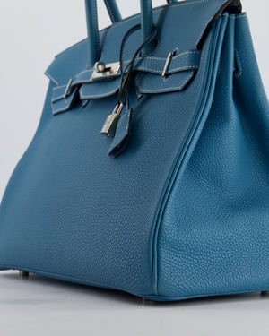 Hermès Birkin 35 Bag in Blue Jean Togo Leather with Palladium Hardware