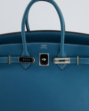 Hermès Birkin 35 Bag in Blue Jean Togo Leather with Palladium Hardware