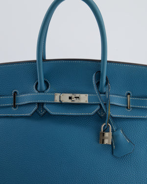 Hermès Birkin 35 Bag in Blue Jean Togo Leather with Palladium Hardware